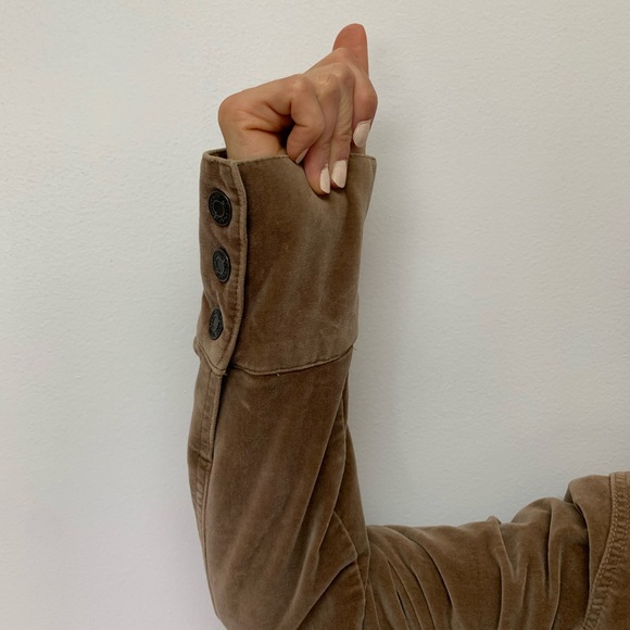 Vintage brown velvet with tan fur jacket - Picture 3 of 6